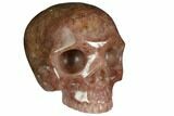 Realistic, Carved Strawberry Quartz Crystal Skull #150991-1